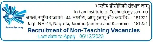 Non-Teaching Vacancy Recruitment in IIT Jammu 2023