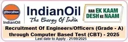 IOCL Officer Engineer Vacancy Recruitment 2025